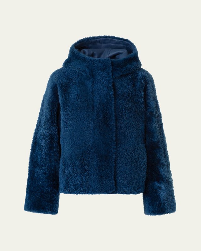Gracie Lamb Shearling Hooded Jacket